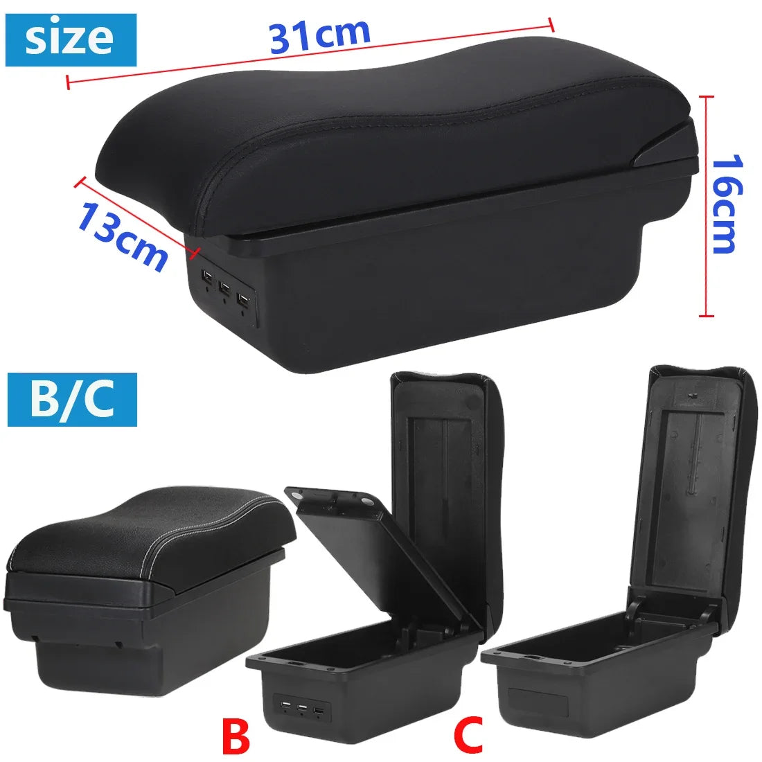 Accoudoir de voiture pour Seat Ibiza, boîte de rangement pour Seat Ibiza 6j Ibiza 6L, pièces de rénovation, accessoires d'intérieur de voiture