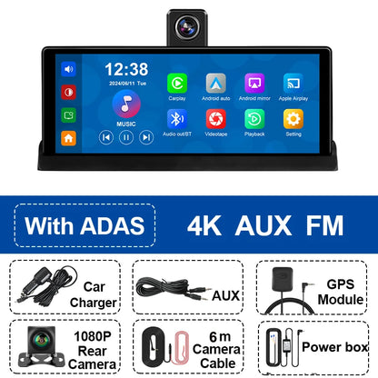Srnubi 10.26 ''4K ADAS Dashcam voiture DVR Android Auto Carplay écran automobile système Intelligent enregistreur vidéo moniteur rétroviseur