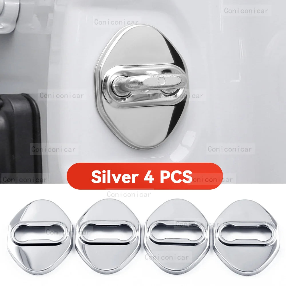 Pour ZEEKR 7X EV 2025 2026 accessoires serrure de porte de voiture protéger couvercle emblèmes boîtier en acier inoxydable décoration Protection