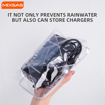 MIXSAS – sac étanche pour chargeur de voiture électrique en PVC, sac polyvalent pour chargeur EV, housse de protection contre la pluie, prise extérieure, boîte de protection anti-poussière