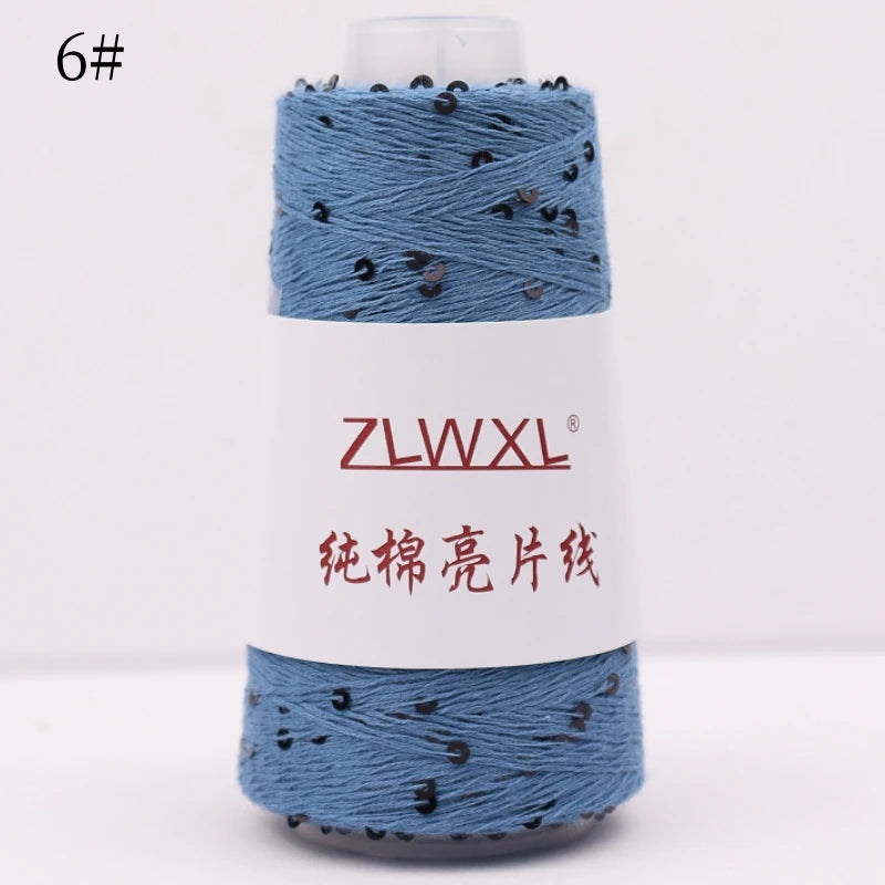   Блэк – fil de coton à paillettes, 100g, 800M, 3mm, décoration tricotée, crochet à la main, tricot jaune