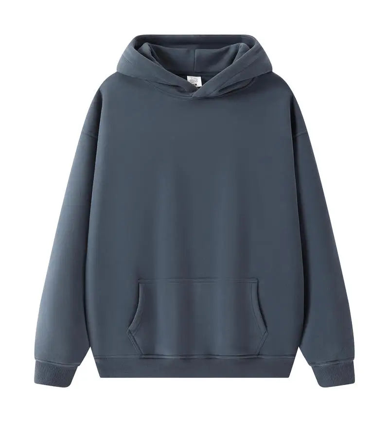 Bricolage LOGO personnalisé Image 17 + couleurs 400GSM chaud hommes surdimensionné goutte épaule sweats à capuche couleur unie mâle hiver avec sweat à capuche en polaire