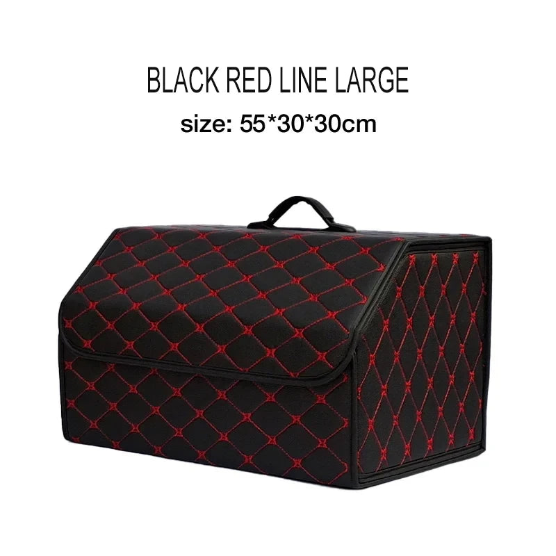 Boîte de rangement de coffre de voiture, grande capacité, sac de rangement d'outils multi-usage automobile, rangement pliable en cuir pour boîte de rangement d'urgence
