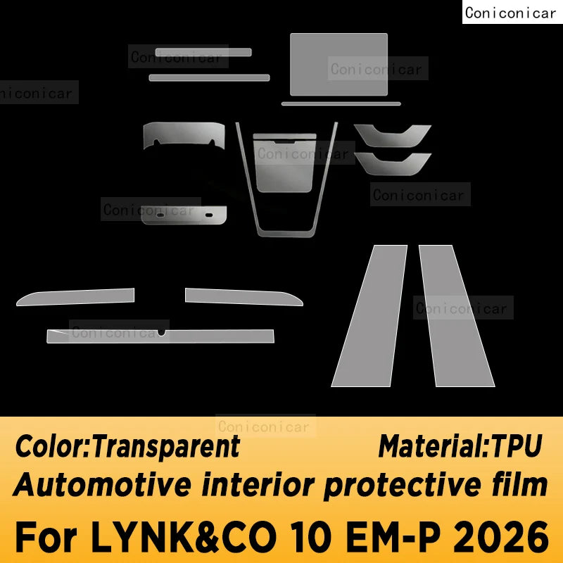 Film autocollant de protection pour écran de Navigation Gps de tableau de bord de voiture en TPU, accessoires anti-rayures pour LYNK & CO 10 EM-P 2026