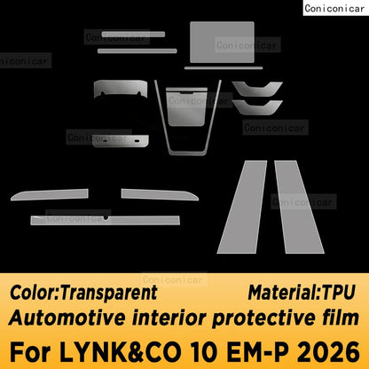 Film autocollant de protection pour écran de Navigation Gps de tableau de bord de voiture en TPU, accessoires anti-rayures pour LYNK & CO 10 EM-P 2026
