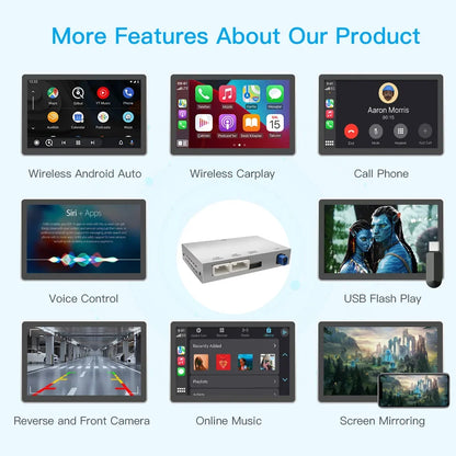 CarPlay sans fil Android Auto pour Audi A4 A5 Q5 S5 B8 2008-2016 avec 3G MMI, modèle avec lien miroir AirPlay multimédia avant/vues