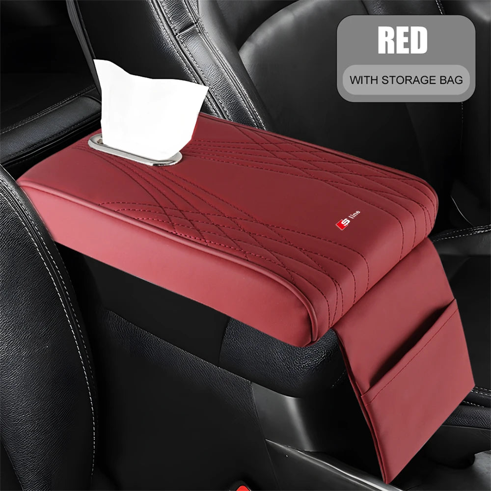 Boîte d'accoudoir de voiture en cuir, 1 pièce, housse de coussin de Protection avec sac de rangement pour Audi Sline A3 8P 8L 8V A4 B8 B6 B7 B9 A6