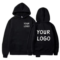 Sweat à capuche décontracté pour hommes et femmes, personnalisé avec votre LOGO, couleur unie, chemise de sport personnalisée de rue, cadeau personnalisé, DIY