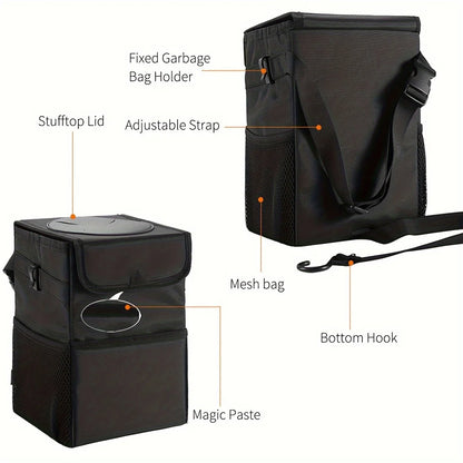 Poubelle de voiture avec couvercle, boîte de rangement pliante, poubelle de voiture étanche, rangement de siège de voiture