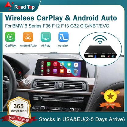 CarPlay sans fil pour BMW série 6, F06, F12, F13, G32, 2010-2020, CIC,NBT,EVO, Android Auto Mirror Link, fonction AirPlay