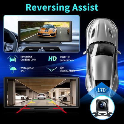Imagebon E20 10.26 "Cam de tableau de bord Android 13 Spotify Netflix lecteur multimédia sans fil Carplay Android Auto voiture DVR AI commande vocale