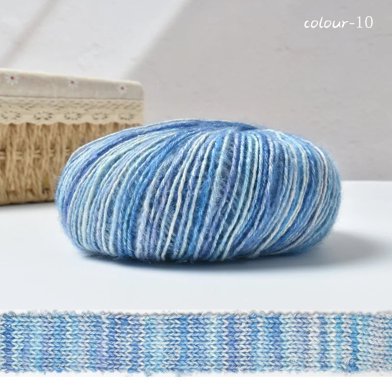 Rouleau de fil à gâteau dégradé, 50g/rouleau, bricolage, laine tricotée à la main, fil Mohair, fil de coton, fil doux au Crochet, vêtements, chapeau, écharpe