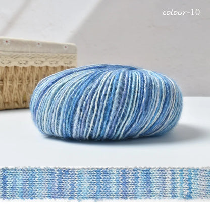 Rouleau de fil à gâteau dégradé, 50g/rouleau, bricolage, laine tricotée à la main, fil Mohair, fil de coton, fil doux au Crochet, vêtements, chapeau, écharpe