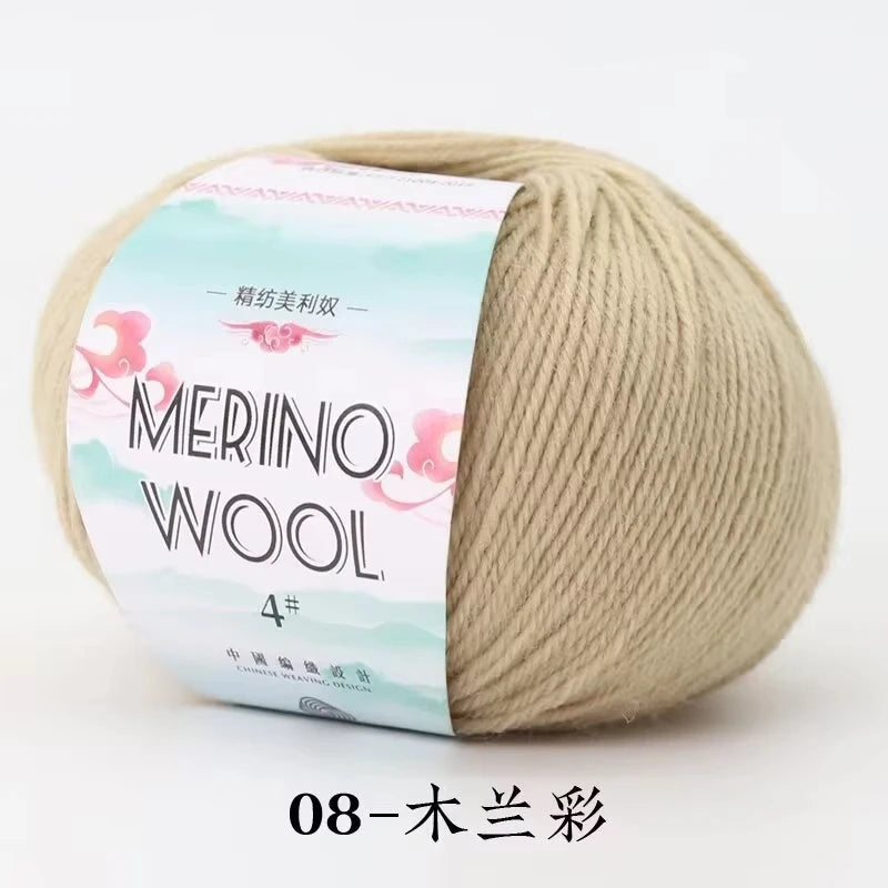 Rouleau de fil de laine mérinos pour bébé, 50 g/rouleau, 130 M/rouleau, bricolage tricoté à la main, écharpe au Crochet, vêtements, chapeaux