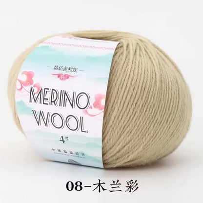 Rouleau de fil de laine mérinos pour bébé, 50 g/rouleau, 130 M/rouleau, bricolage tricoté à la main, écharpe au Crochet, vêtements, chapeaux