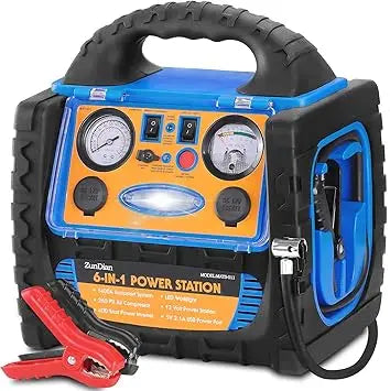 Démarreur de saut 6 en 1, 1800 ampères, avec compresseur d'air, gonfleur de pneus 260psi, batterie de voiture 12V, Pack de démarrage pour camion Aut