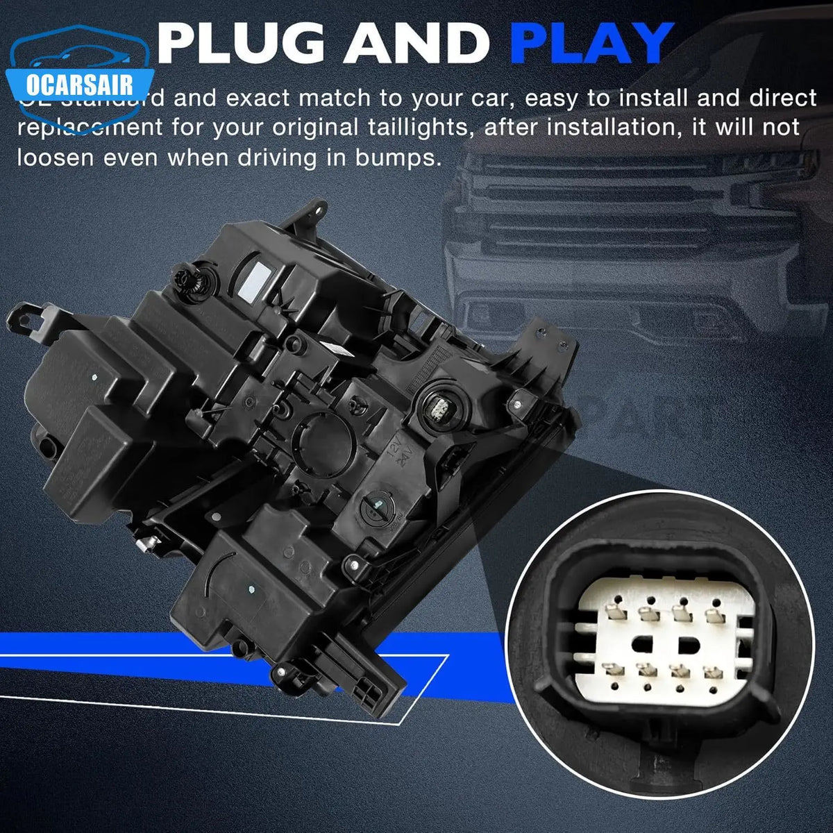 Ensemble de phares LED gauche/droite, 1 pièce, pour Chevrolet Silverado 1500 2019 – 2021, avec clignotants halogènes 84621850 84621851