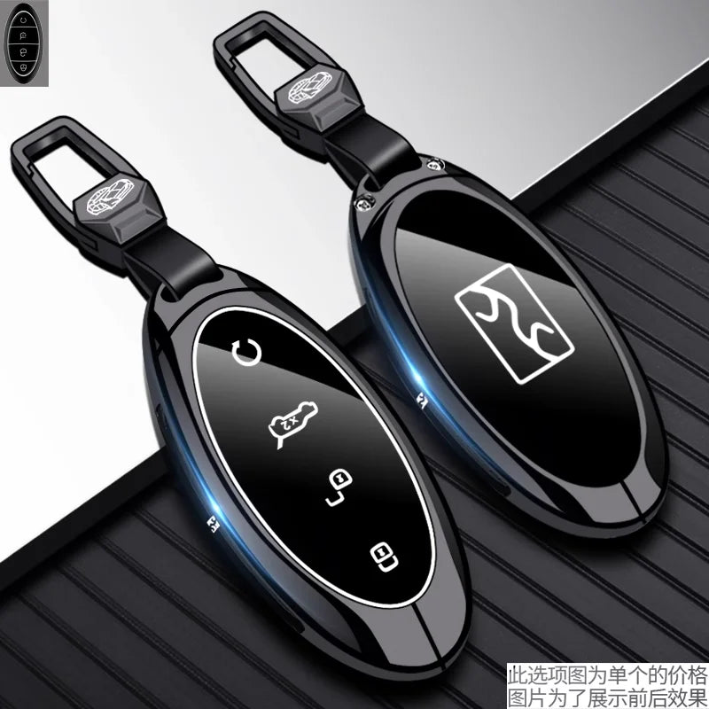 Housse de clé en métal de qualité supérieure pour BYD Yangwang U8/U9, étui de luxe à Protection complète pour clé de voiture, accessoires d'intérieur de voiture