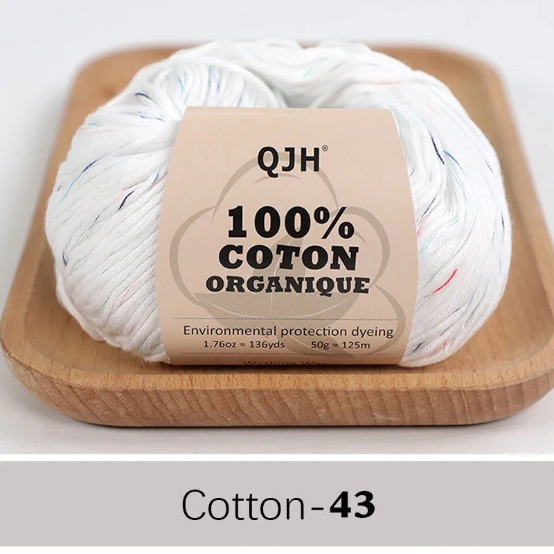 QJH 100% fil de coton, fil de poids de Sport pour bébé en coton, fil Amigurumi, fil doux d'été, fil au Crochet/à tricoter-6 pièces
