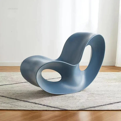 Chaise longue en plastique légère et luxueuse, Chaise à bascule d'extérieur moderne, créative, paresseuse, pour loisirs, maison, balcon, salon