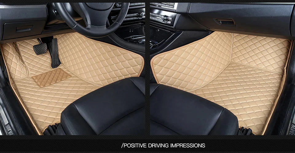 سجادات أرضية سيارة مخصصة لسيارات نيسان روج 2008-2021-2025، إكسسوارات داخلية أنيقة للقدم لجميع الأحوال الجوية، صندوق سجاد جلدي للسيارات