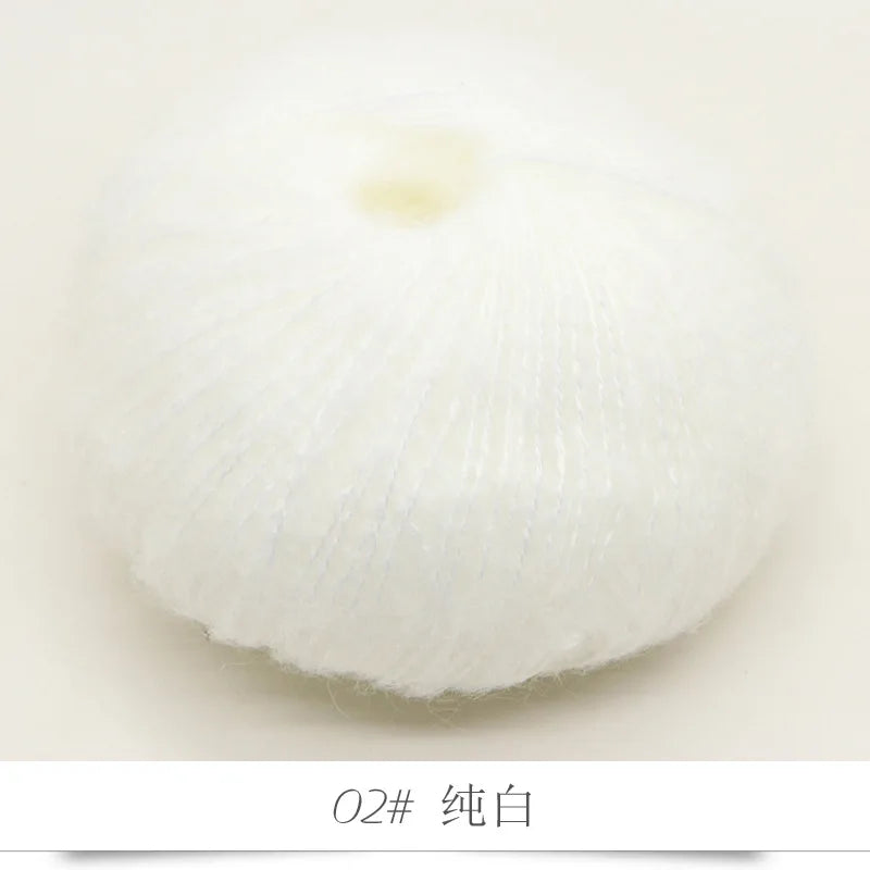 Fil Mohair tricoté à la main, 25g, 1 pièce, ligne de laine chaude au Crochet, pull shwal, écharpe