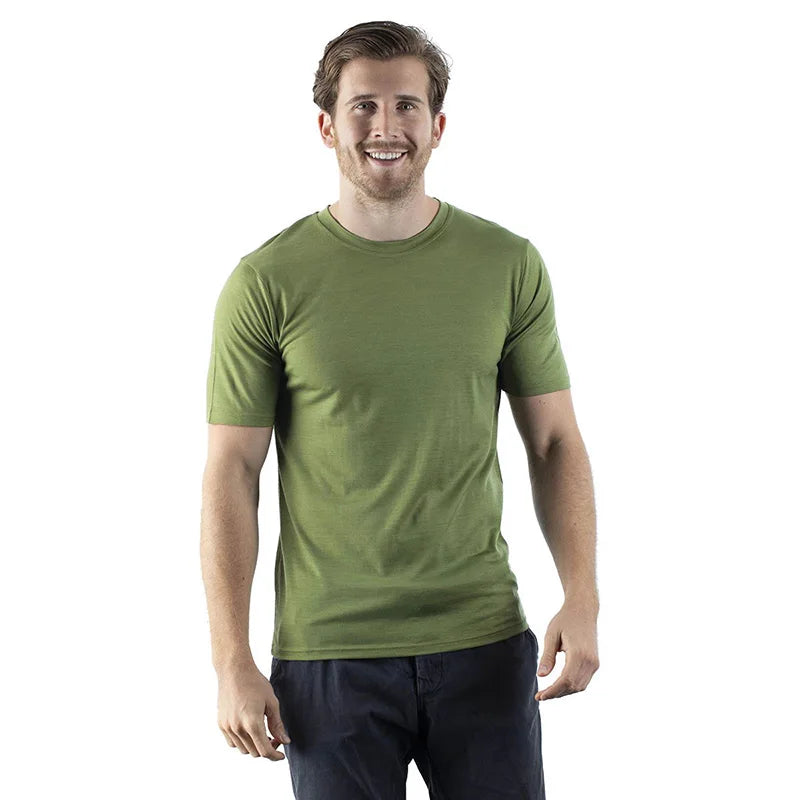 T-Shirt avec couche de Base en laine mérinos pour hommes, 180GSM, évacuant l'humidité, respirant, séchage rapide, Anti-odeur, taille ASIA