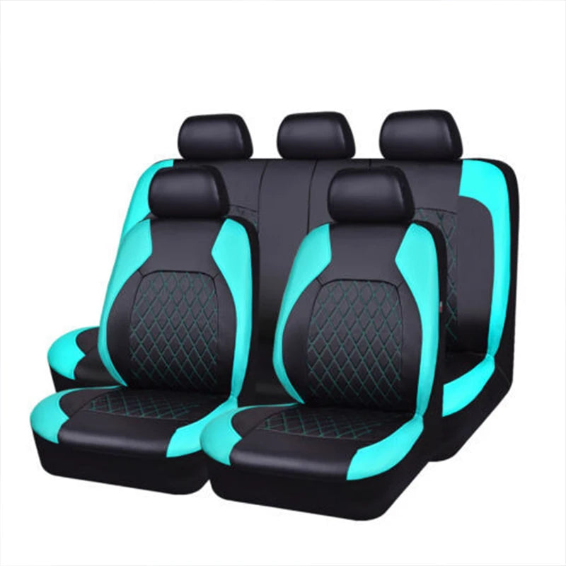 Ensemble complet de housses de siège de voiture, 9 pièces, housses de Protection imperméables et antidérapantes en cuir PU, accessoires universels pour camions et Van SUV