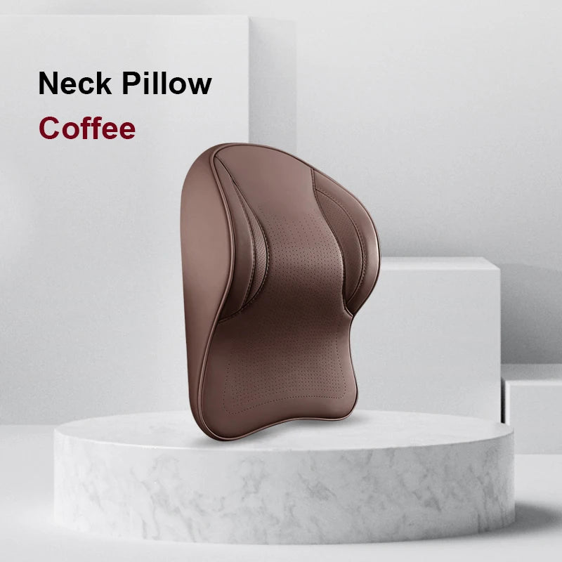 Coussin de nuque et support lombaire en mousse à mémoire de forme pour voiture, soulage le cou et le bas du dos, facile à installer, disponible en plusieurs couleurs