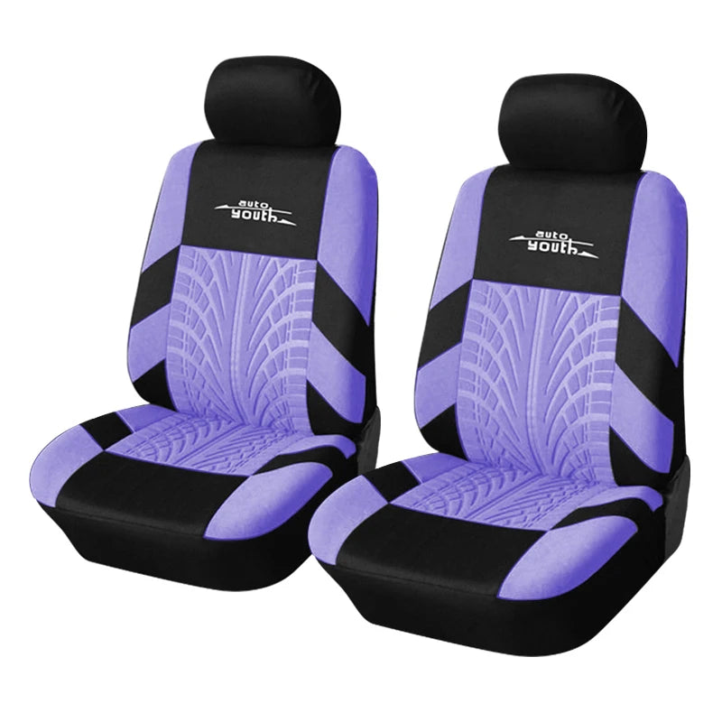 AU-UTH-Ensemble de Housses de Siège de Voiture Brodées, Protection Universelle Adaptée à la Plupart des Voitures, avec un Style Track Tatif