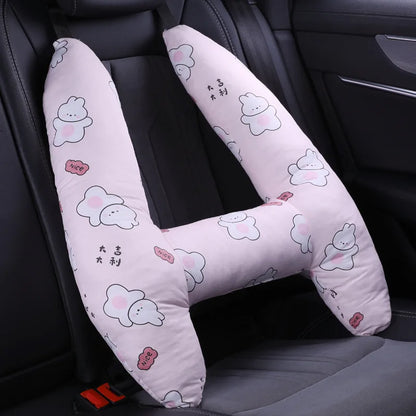 Cute Animal Pattern Kid Neck Head Support, U-Shape Children Travel Pillow Cushion for Car Seat, Safety Neck Pillow for Kids