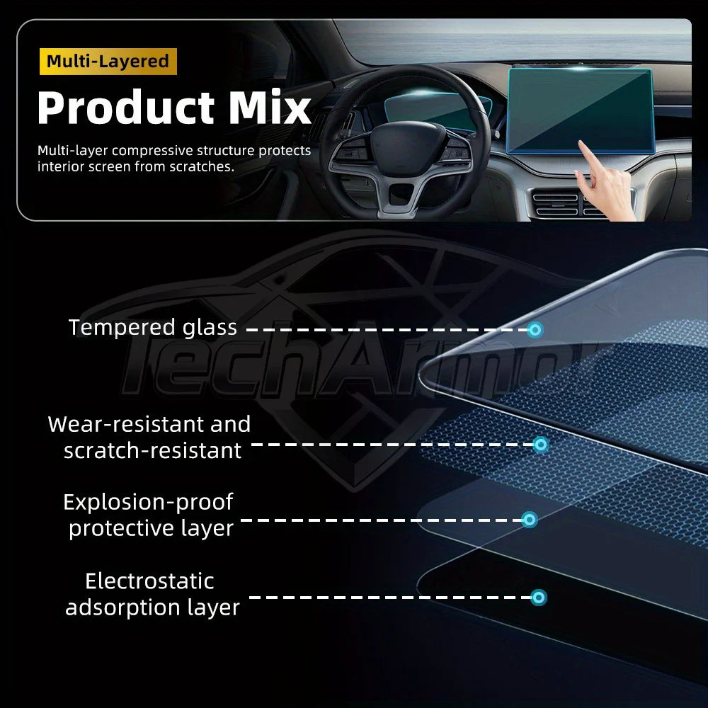 Film de protection en verre trempé pour voiture BYD Seal U/Sealion 6/Song Plus 2021 – 25, protecteur d'écran pour tableau de bord de Navigation GPS