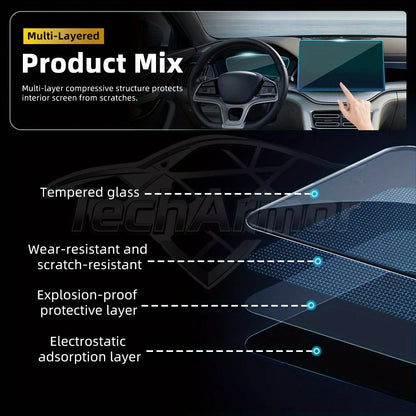Film de protection en verre trempé pour voiture BYD Seal U/Sealion 6/Song Plus 2021 – 25, protecteur d'écran pour tableau de bord de Navigation GPS