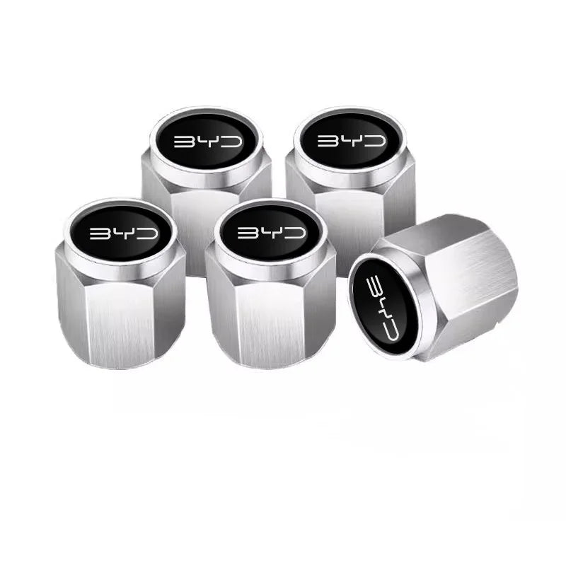 Valve de pneu de roue de voiture en métal, 5 pièce/ensemble, capuchon de Protection de tige d'air pour BYD ATTO 3 Yuan Qin Han TANG Plus DM-i Dolphin, accessoires automobiles