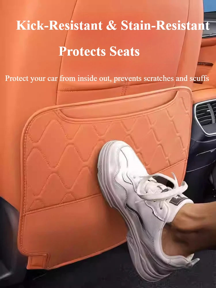 Tapis Anti-coup de pied pour siège arrière BYD Sealion 7 Sea Lion 07 EV 2024 2025, couleur de voiture originale, tapis Anti-coup de pied en cuir