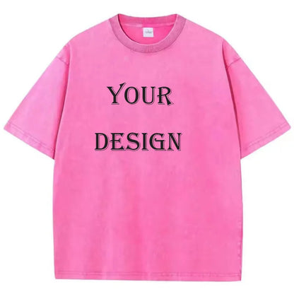 T-shirt unisexe en coton lavé, imprimé personnalisé, haut Harajuku, bricolage, votre Photo ou Logo, à la mode