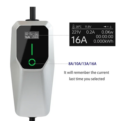 Chargeur de voiture électrique 7,2 kW 32A 1 phase Type 2 Câble Véhicule électrique Prise bleue 4 mètres 10 mètres Étanche Charge rapide