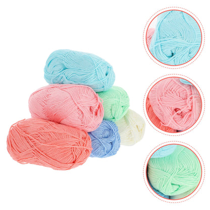Kit de fils de coton au Crochet, 6 rouleaux, fil de coton Flexible, matériel de couture domestique pour coussins de canapé, bricolage