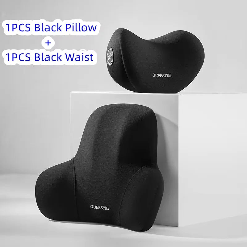 High Quality Universal Car Headrest Cushion Car Seat Neck Pillow Perforated Leather Breathable Lumbar Support Car Pillow