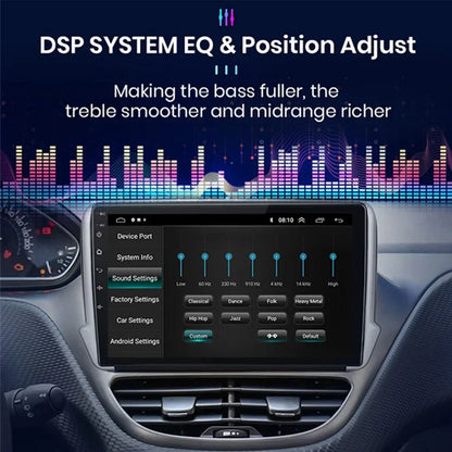 Autoradio multimédia Android 16 pour Peugeot 2008 208 Série 2012-2018 Lecteur Navigation GPS CarPlay sans fil Radio DVD Unité principale