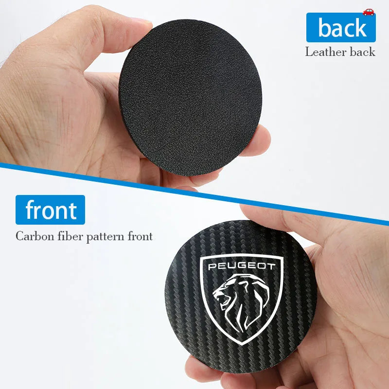 Tapis de tasse d'eau en cuir, 2 pièces, accessoires automobiles pour Peugeot 408 4008 308 3008 Rifter 5008 508 2008 208 301 RCZ 407 108