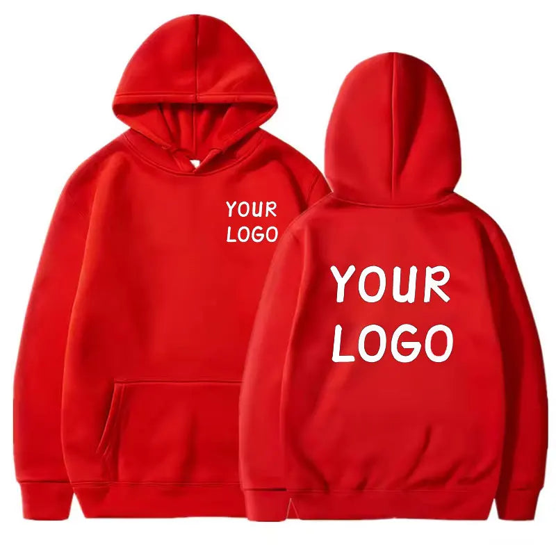 Sweat à capuche décontracté avec LOGO de votre marque pour hommes et femmes, pull de couleur unie, personnalité de rue, cadeaux personnalisés, DIY