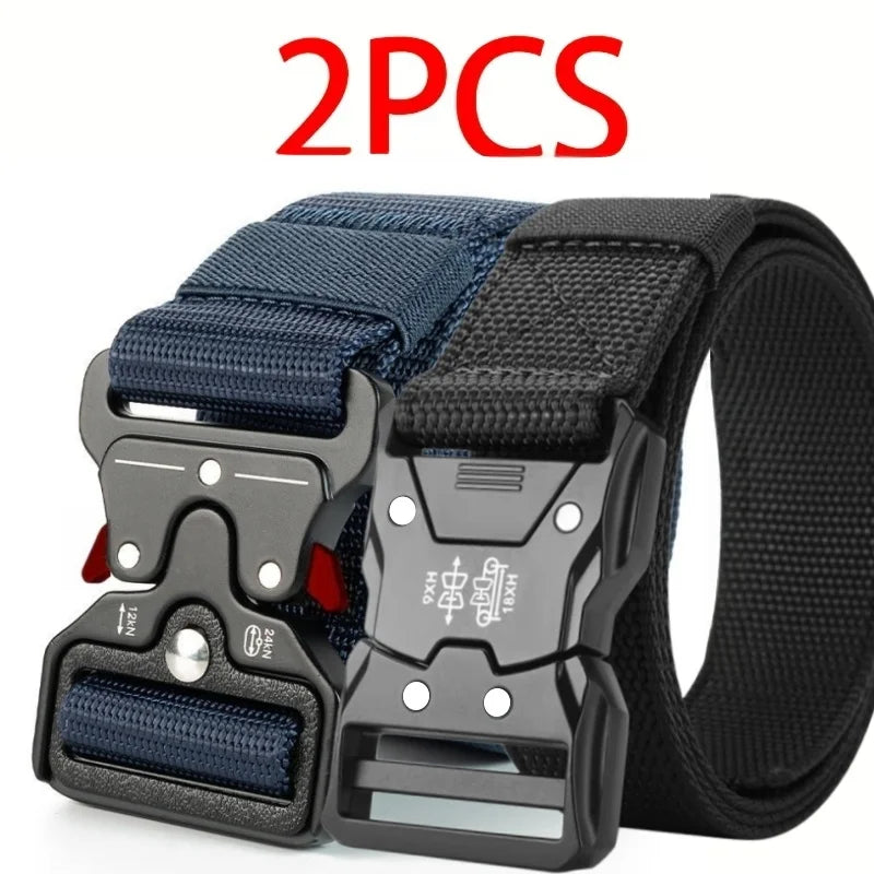 Ensemble de 2 ceintures pour hommes, nouvelle collection, ceinture décontractée à boucle à dégagement rapide, idéale pour les cadeaux de remise de diplôme, les cadeaux d'anniversaire, les cadeaux de la fête des pères