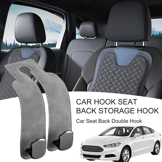 Crochet en cuir pour rangement intérieur de véhicule, 2 pièces, support de téléphone intérieur de voiture, appui-tête de véhicule, cintre de sac pour un rangement pratique de voyage