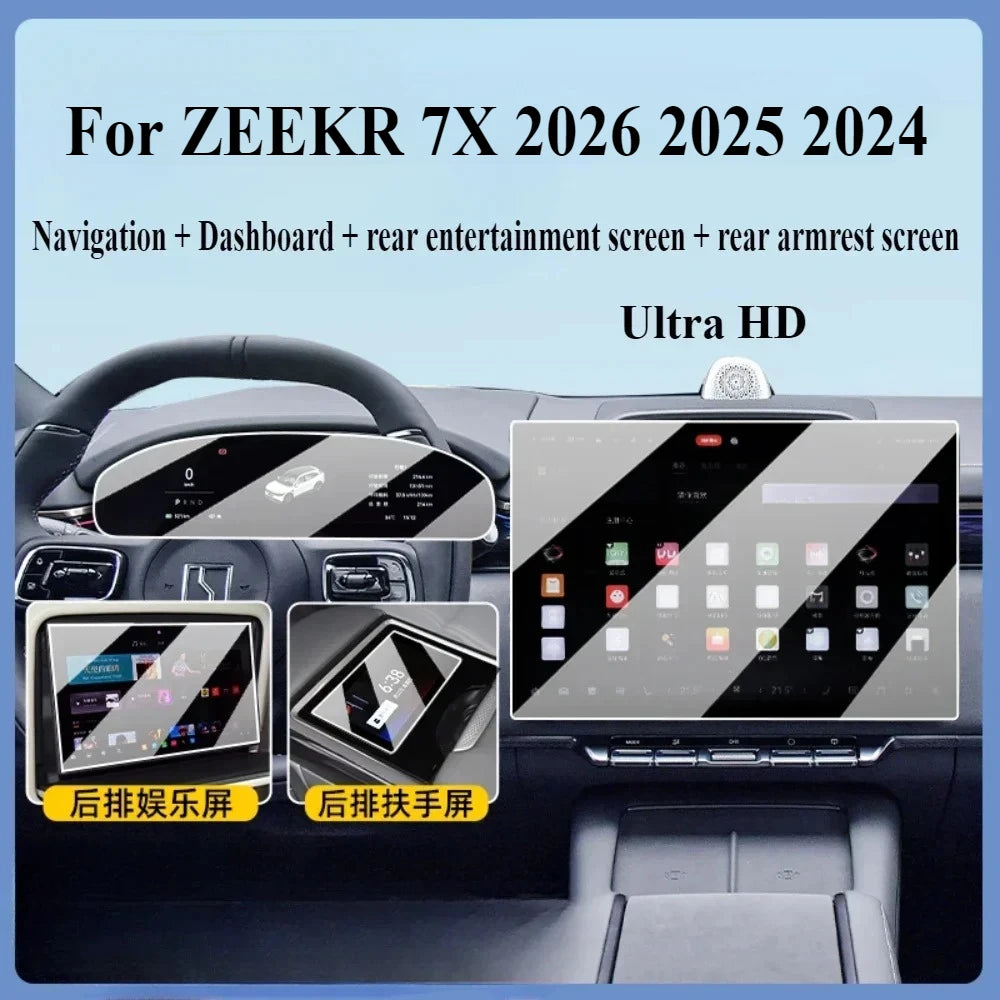 Verre trempé mat LCD GPS Navigation pour ZEEKR 7X 2026 2025 2024 Media écran tactile Film de protection accessoires de voiture