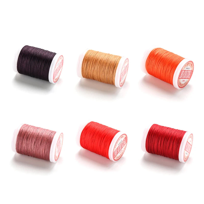 Fil à coudre rond ciré en Polyester, 0.4/0.5/0.6MM, accessoires de bricolage, artisanat du cuir, fil ciré, cordes enduites de cire, livraison directe