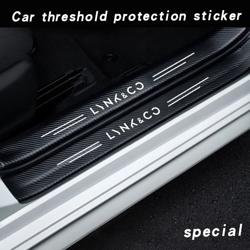 Autocollants de voiture en Fiber de carbone, bande de Protection de seuil de porte, pour Lynk & Co 01 05 09 02 Lynk Co 03 EM-F 06 Phev, accessoires