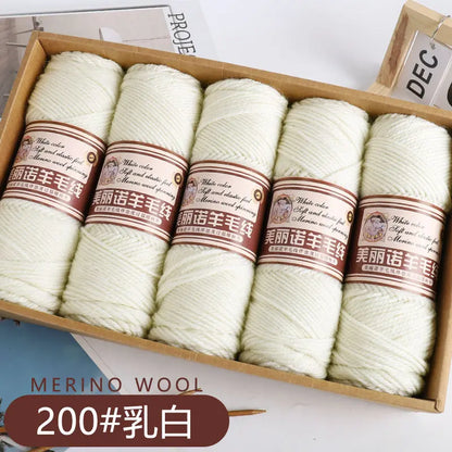 Fil de laine mérinos épais au Crochet à la main, 500 g/ensemble, pour chapeaux, manteaux, pulls, fil de laine mérinos doux pour la peau, gonflé, doux et chaud