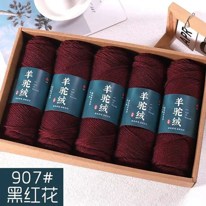 Fil de laine d'alpaga et cachemire, 500 g/ensemble, pour vêtements au Crochet, chapeaux, gants, moyennement épais, 3 plis, fil de laine tricoté à la main de haute qualité, gonflé