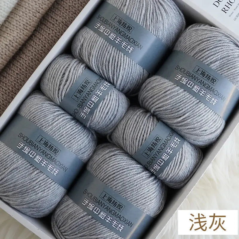 Fil de cachemire d'épaisseur moyenne, 500 g/ensemble, 4 plis, pour tricot au Crochet à la main, pull et pantalon, laine chaude, fil de laine 100%, doux pour la peau